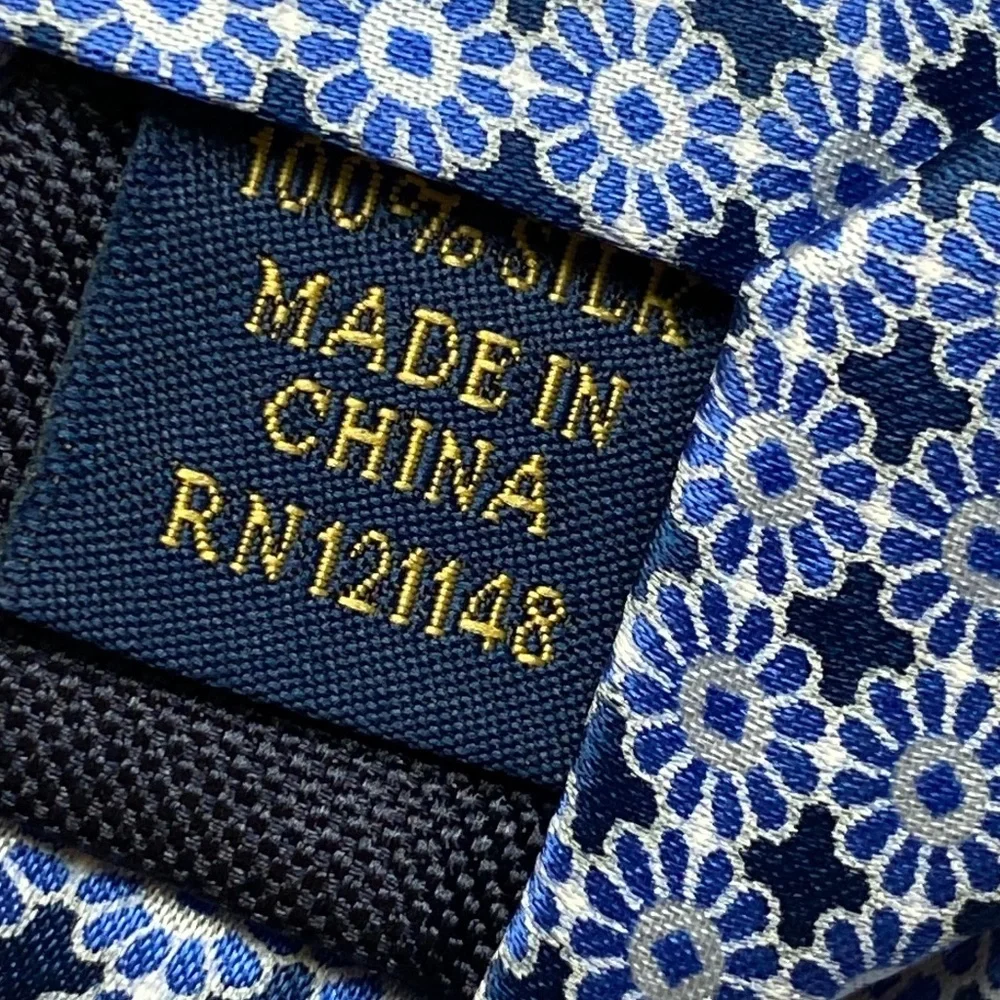 Club Room Blue Silk Floral Tie Men’s Necktie Wedding Office Business NWT